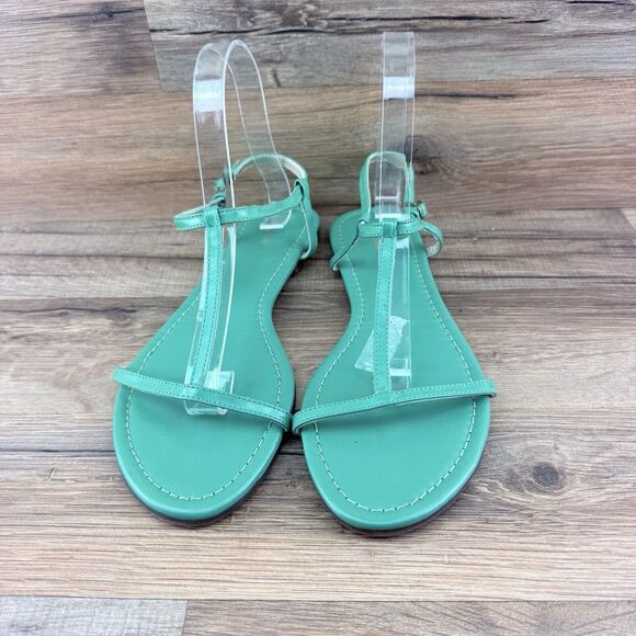L.L.Bean T strap simple classic flat sandal kelly green womens size 7M L… - Picture 4 of 5